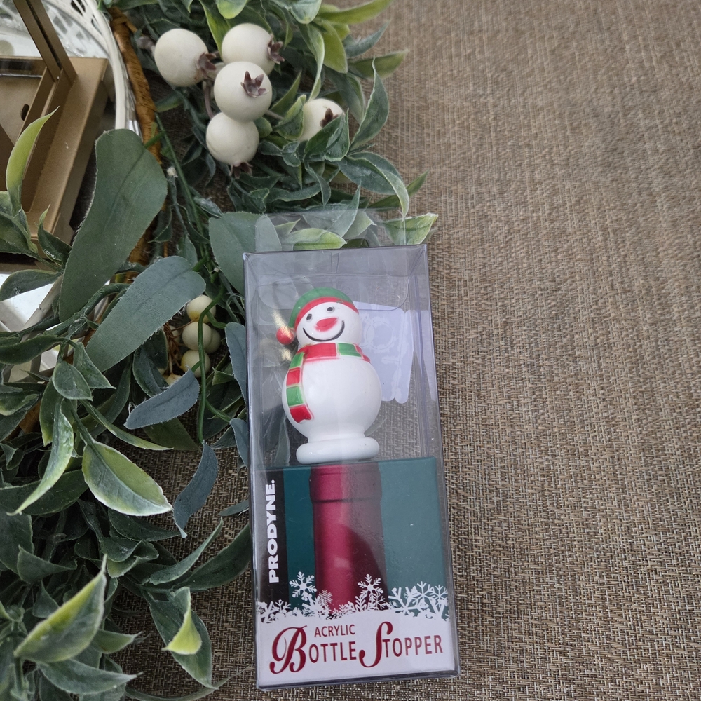Prodyne Snowman Bottle Stopper - Red and White